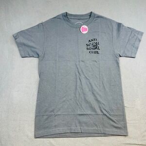 Anti Social Social Club Mens Graphic T-Shirt‎ Rose Print Gray ASCC